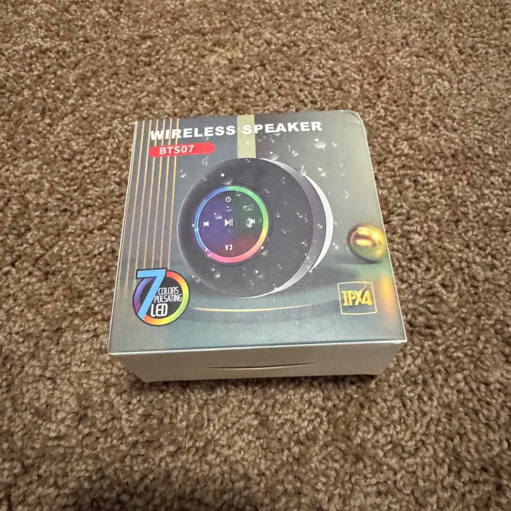 Wireless Speaker with LED Lights - Black